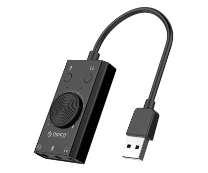 Karta dźwiękowa Orico Zewnętrzna wielofunkcyjna karta dźwiękowa USB-A - czarna ORICO-SC2-BK-BP-HU